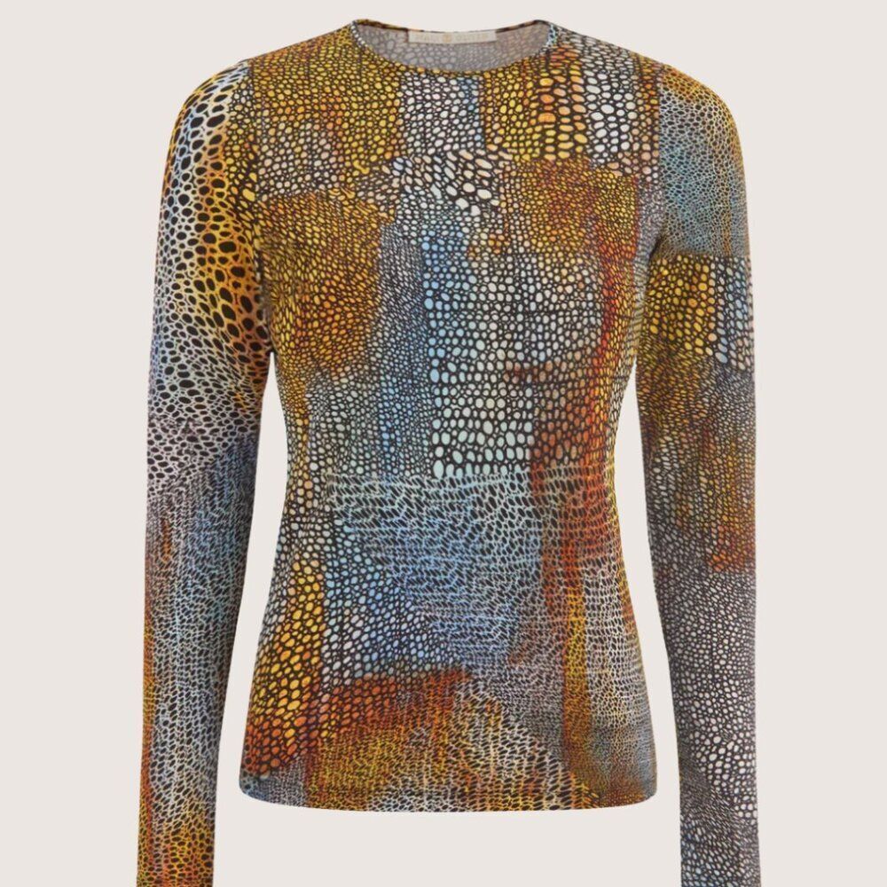 Marie Oliver Hazel Long-Sleeved Second Skin Top in Komodo NWT